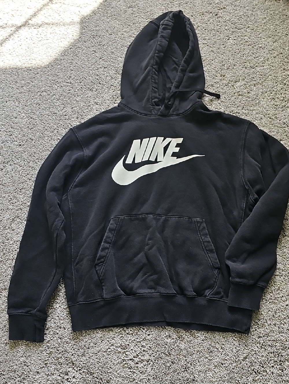 Nike Black Hoodie with White Swoosh Logo